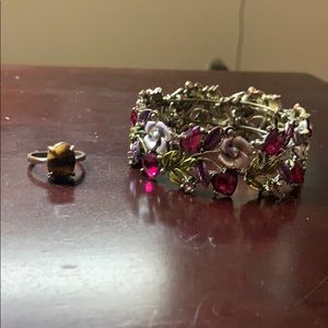 Warm toned Jewelry Bundle bracelet & ring